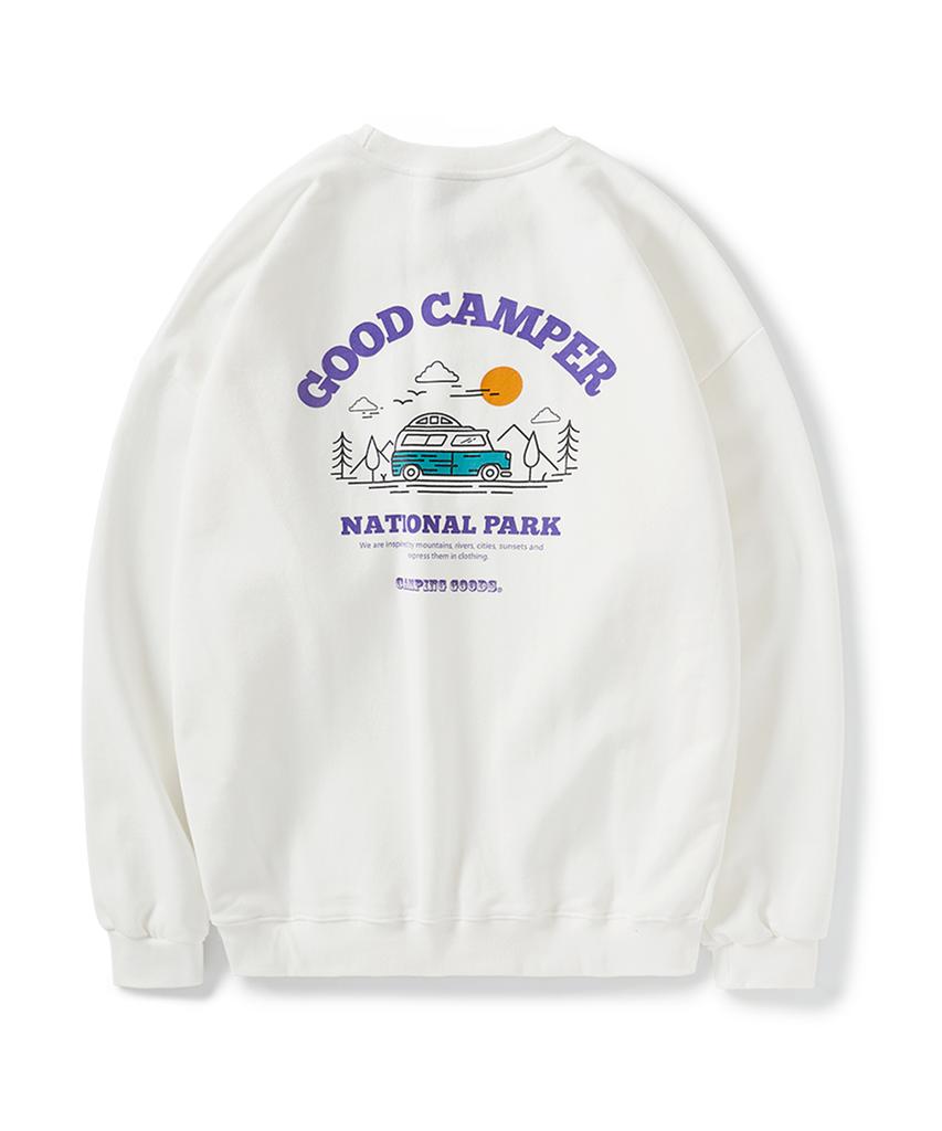 Peullukeu Good Camper Slogan Sweatshirt White Fmt3050-Z