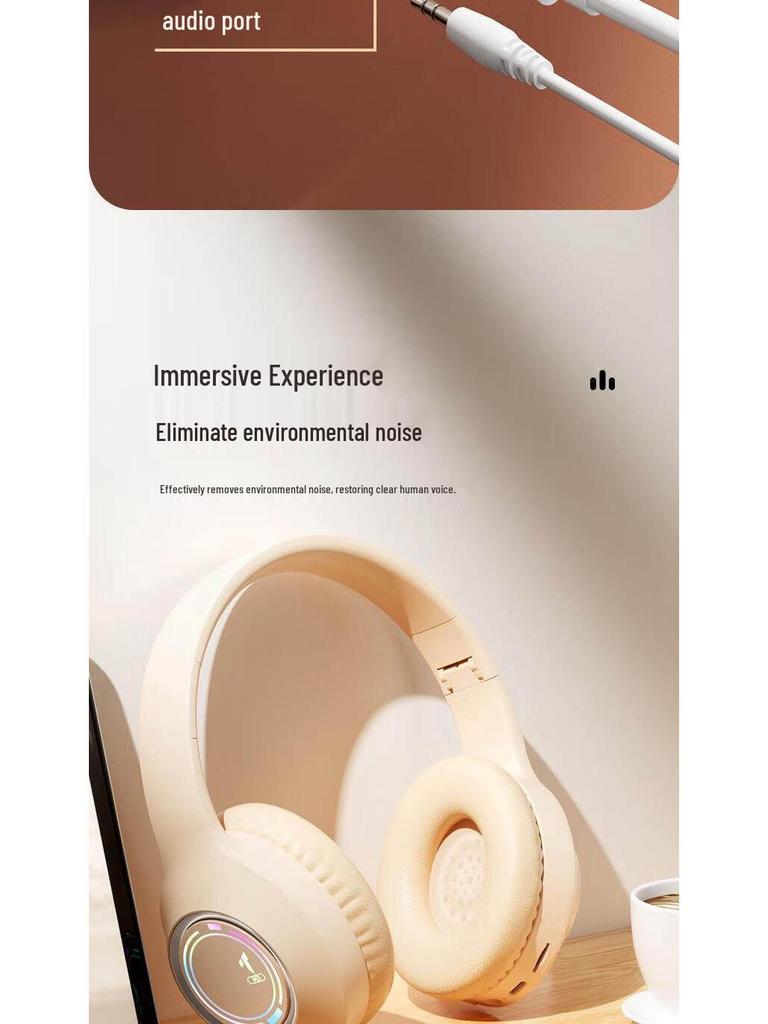 Wireless Over-Ear Bluetooth Noise-Cancelling Headphones with Long Battery Life for Music, Gaming, and E-sports