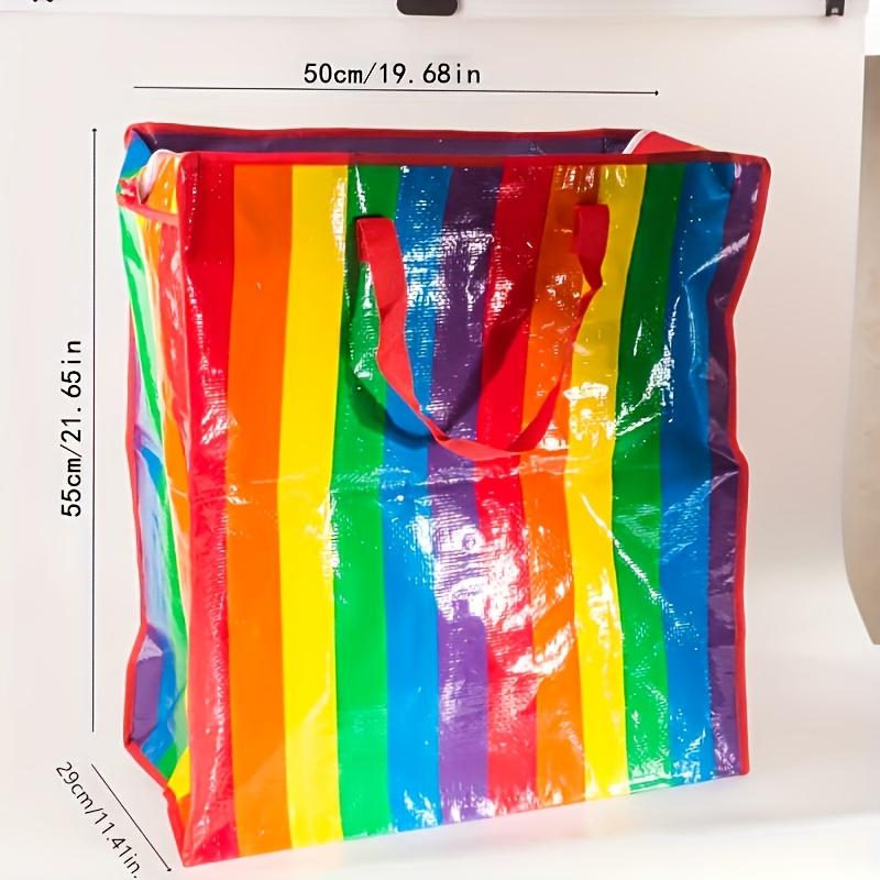 Large Rainbow Striped Tote Bag Spacious & Stylish Color Block Shoulder Bag Perfect for Everyday Use