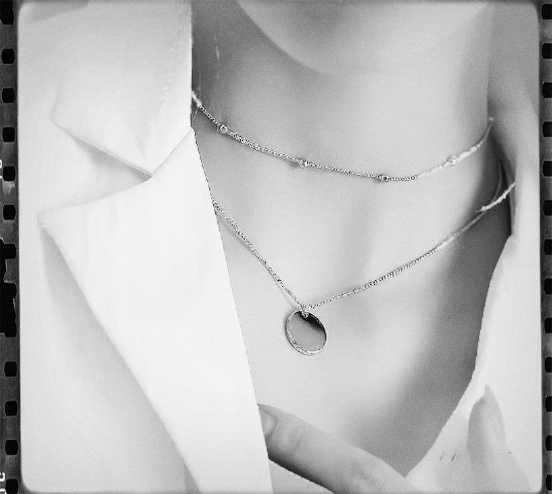 Trendy Multi-Layer Clavicle Necklace with Round Pendant