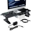Oatsbasf Laptop Computer Monitor Stand Riser with Phone Stand 4.5-6.3" Height Adjustable with 4-Port USB 3.0 Type-C for Office