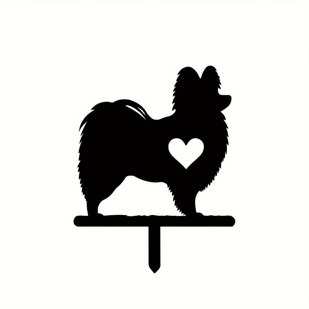 Cute Dog Garden Stake Iron Art Silhouette Metal Yard Sign Creative Courtyard and Outdoor Garden Decoration for Pet Commemoration