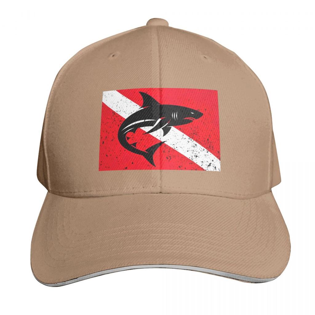 Scuba Diving Dive Flag And Shark Cap Fashion Casual Baseball Caps Adjustable Hat Hip Hop Summer Unisex Baseball Hats