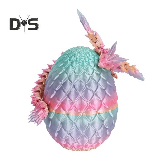 

3D печатная фигурка яйца дракона, красочные подвижные соединения, шарнирная модель летающего дракона, игрушка, украшение для рабочего стола, подарки для детей и взрослых A