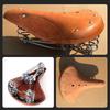 Brown vintage bike saddle Classic cowhide saddle Bike spring seat