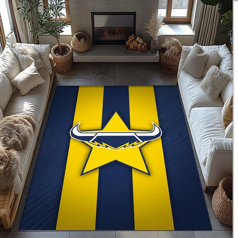 Tappeto in Cristallo di Velluto North Queensland Cowboys Morbido Anti?Tappetino Antiscivolo Comodo per Casa Soggiorno Camera da Letto Tappeto Decorativo