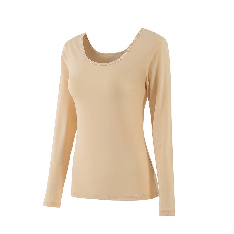 Women's Pure Cotton Long-Sleeve Top: Thin Autumn/Winter Base Layer, Warm Lycra Cotton Sweater