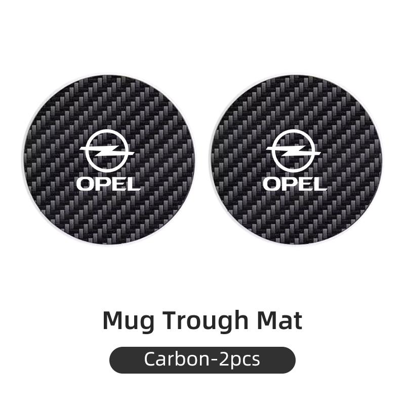 AAAYQ1 Car Coaster Carbon Mug Drinking Pad Cup Non-Slip Mat Accessories For Opel Corsa Astra Insignia Vectra Zafira Meriva Mokka G
