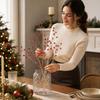 Small Red Christmas Tree Picks, Decorative Branch for Holiday Wreath Garland and Scene Decor