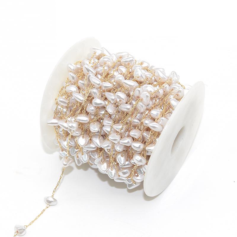 Handmade Copper-Plated Pearl Chains for DIY Jewelry & Glasses Accessories