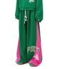 Yankoaleupeu American Rabbit Double-Pleat Sweatpants - Green/Magenta Pink