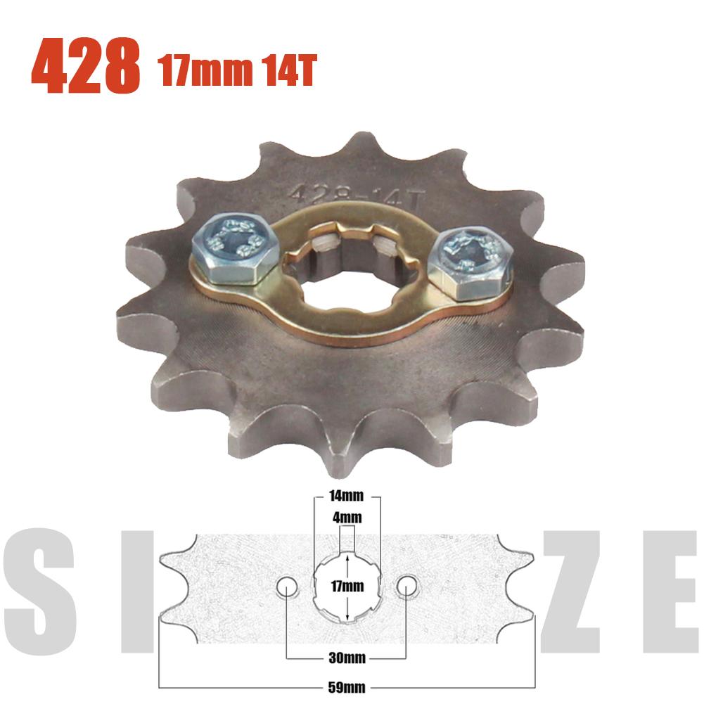 428# 17mm Front Engine Sprocket 10 11 12 13 14 15 16 17 18 19T Tooth For Dirt Pit Bike ATV Quad Go Kart Buggy Scooter Motorcycle
