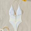 Sexy one-piece swimsuit metal rose accessories pure slim swimsuit women's fashion