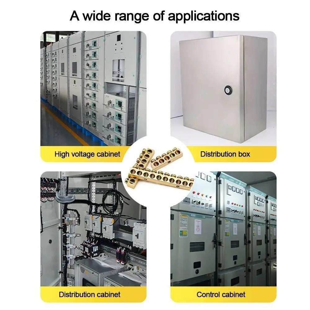 Copper Wire Connector Multi-specification With Hole Screw Copper Bar Terminal Zero Ground Terminal Power Distribution Cabinet