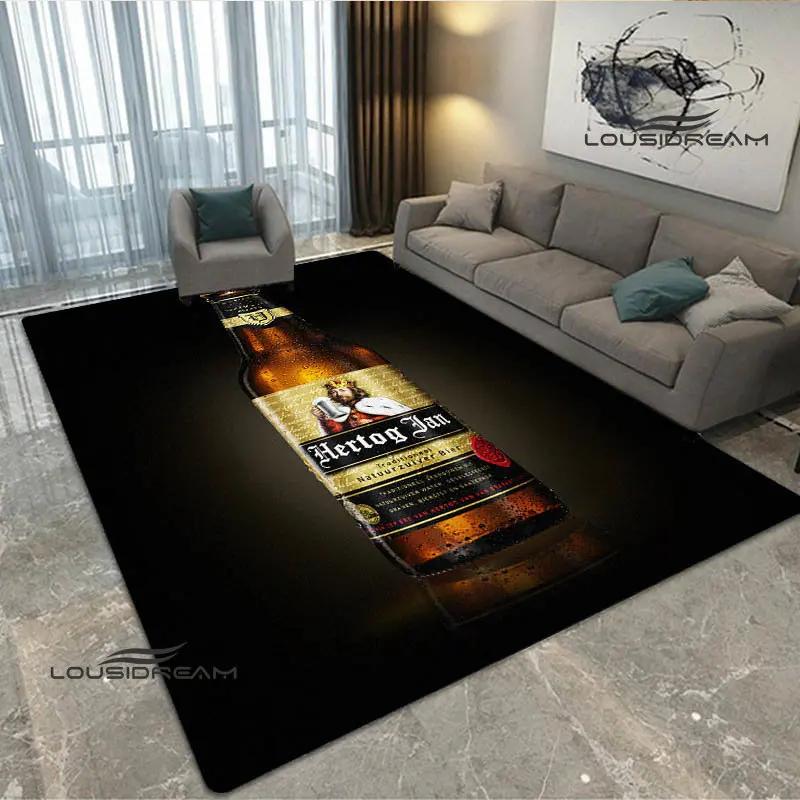 Hertog jan LOGO bedruckter Teppich Rutschfester Teppich Mode Yoga-Matte Schlafzimmerdekor Teppiche Wohnzimmer Waschraum Bodenmatte Geburtstagsgeschenk