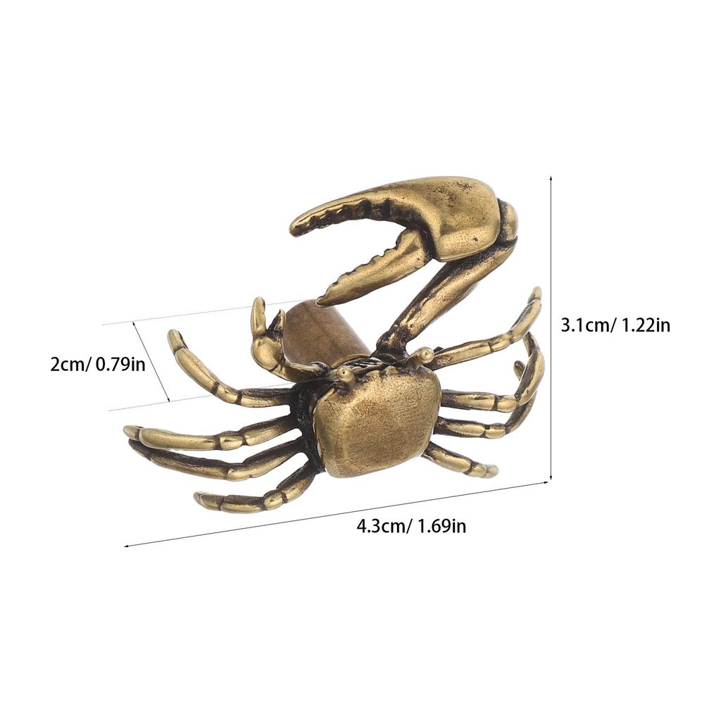 2Pcs Creative Brass Crab Cabinet Handles Nautical Themed Decorative Drawer Pulls for Kitchen Wardrobe Dresser Hardware Coastal