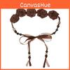 Flower Beads Shape Faux Leather Waist Belt For Dress Accessories Fashion Gift