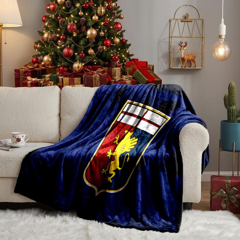 Löwen Schild Genua Decken Flanelldecken Plüsch für Sofa Bett Geschenke für Männer Frauen Reise Picknickdecke Weihnachts-Fan-Geschenke
