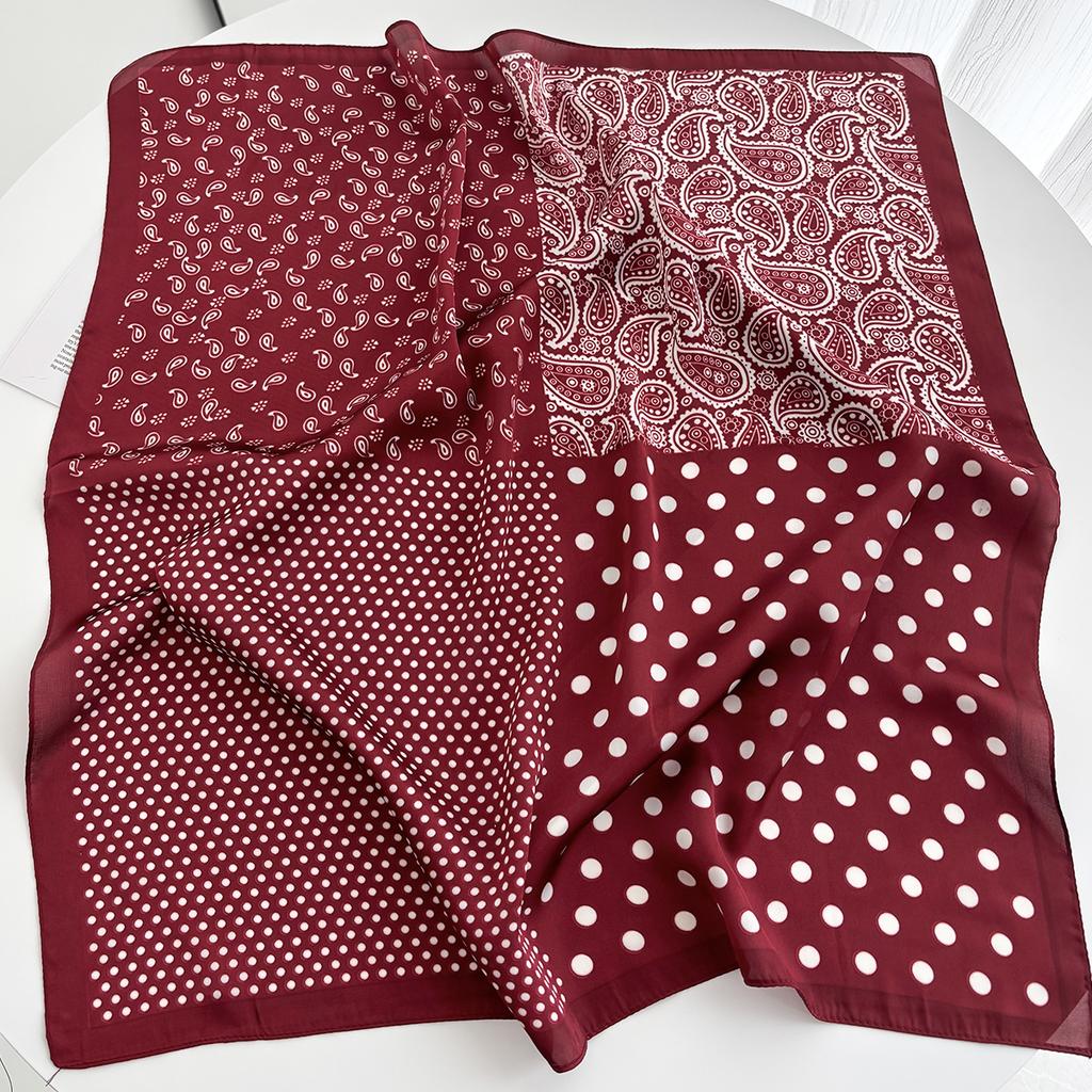 2024 Spring/Summer Retro Horse Print Neckerchief 70*70cm Green Square Scarf Women’s Breathable Imitation Silk Bandannas