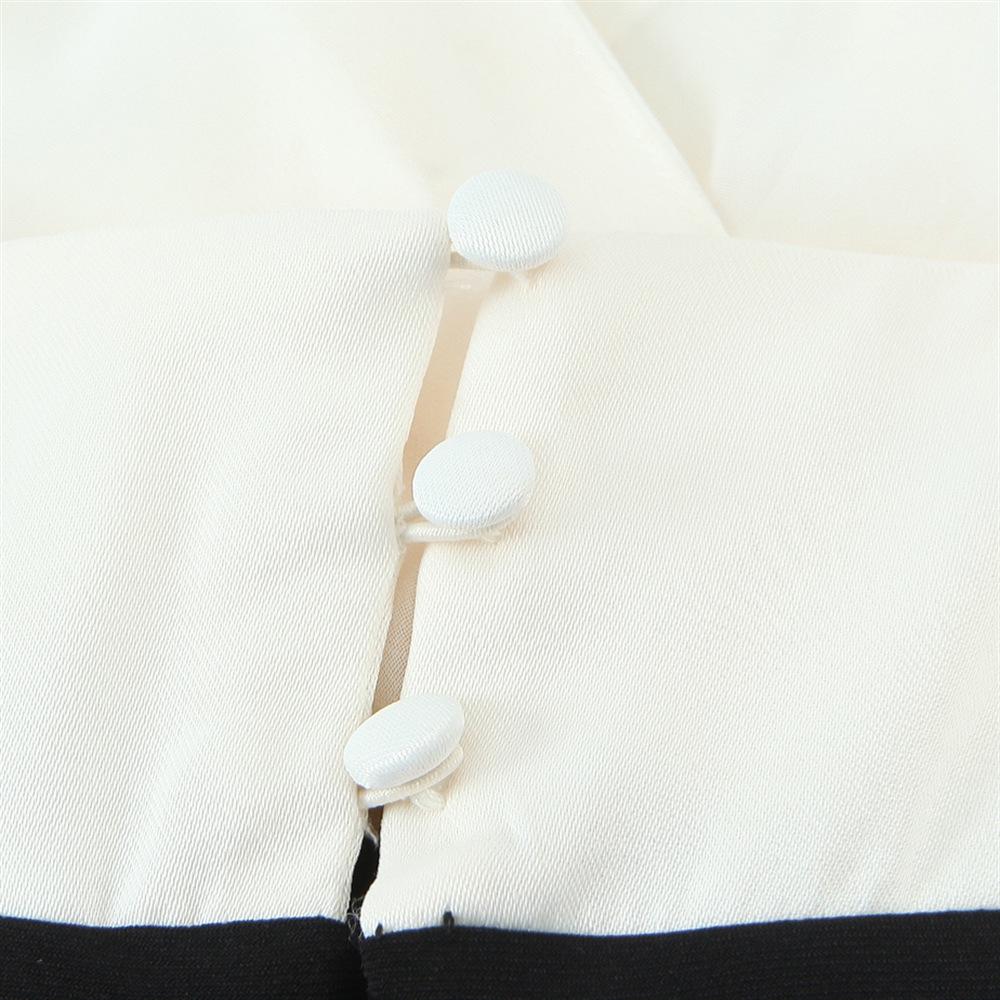 Spring/Summer 2025 Women's Slim V-Neck Patchwork Dress - Elegant & Sexy Design