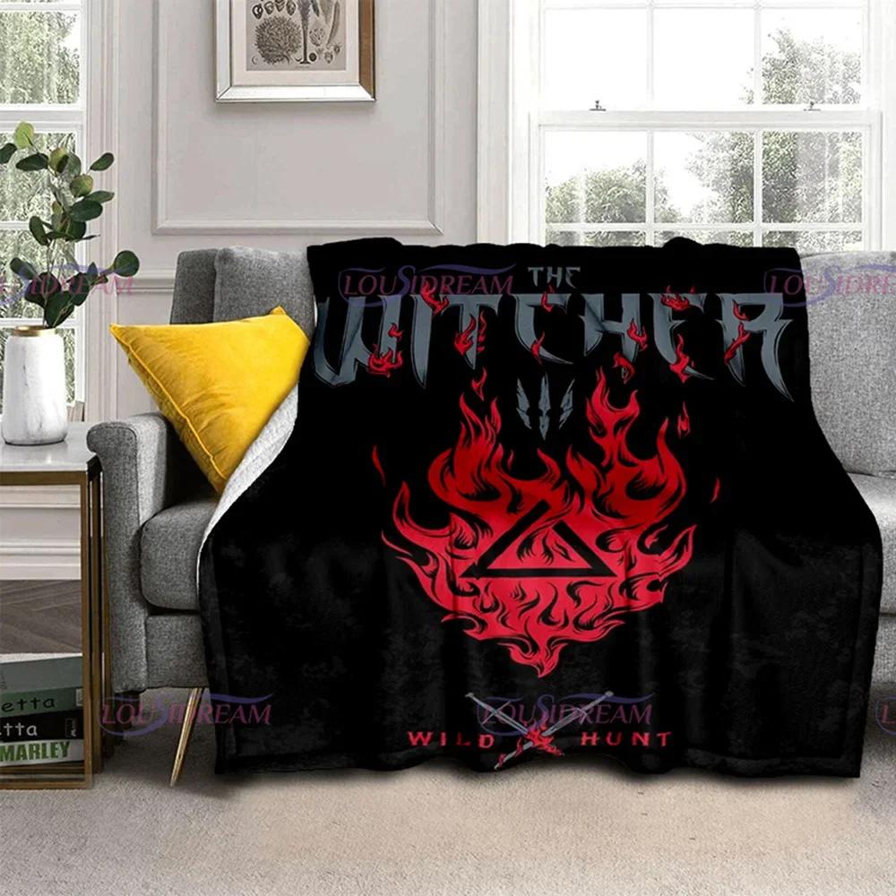 Coperta con Stampa 3D di Lupo Gioco W-Witcher Coperte da Divano per Letti Morbida Calda Coperta Plaid Lupi che Corrono Coperta da Lancio Coperta in Flanella