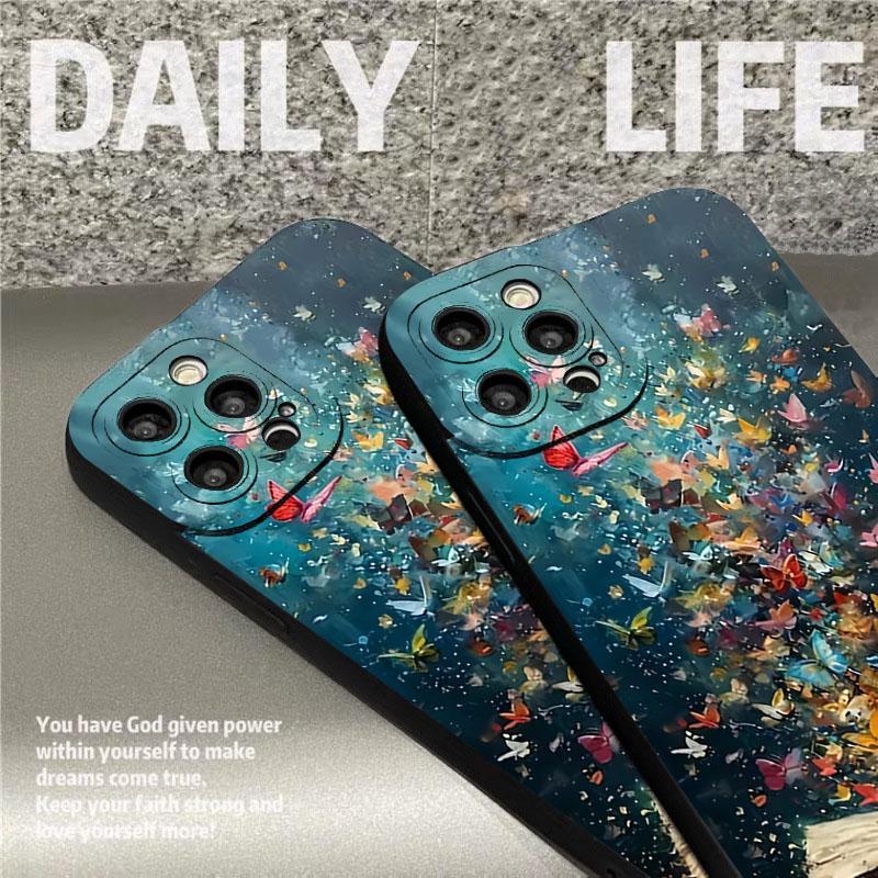 For Samsung A15 A35 A54 A55 5G Case Butterfly Cat Bookshelf Design Cover For Galaxy S25 S24 S23 S22 S21 S20 Plus Ultra FE Cover