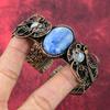 Kyanite Cuff Bracelet Copper Wire Wrapped Adjustable Bangle Rainbow Moonstone Gemstone Cuff Bracelet Handmade Copper Jewelry Gifts For Wife