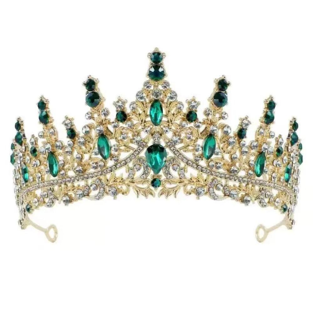 Hair Jewelry Baroque Crystal Crowns Shiny Ornament Princess Crown Rhinestone Diadem  Wedding