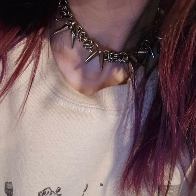 Punk Retro Thorn Thick Necklace Fashionable Men Women Choker Hip-Hop Personality Couple Jewelry Accessories Gift