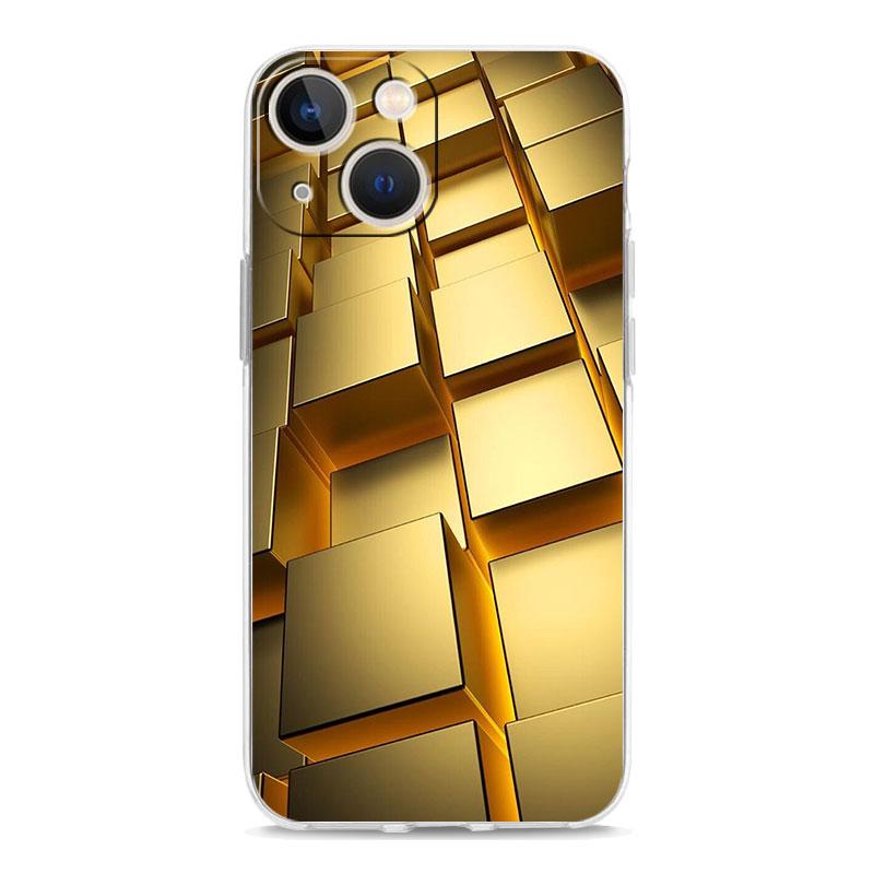 Phone Case For iPhone 17 Cases iPhone Air 16 15 12 13 14 Pro Max 7 8 Plus 16Pro iPhone11 Clear Soft Cover Gold Art