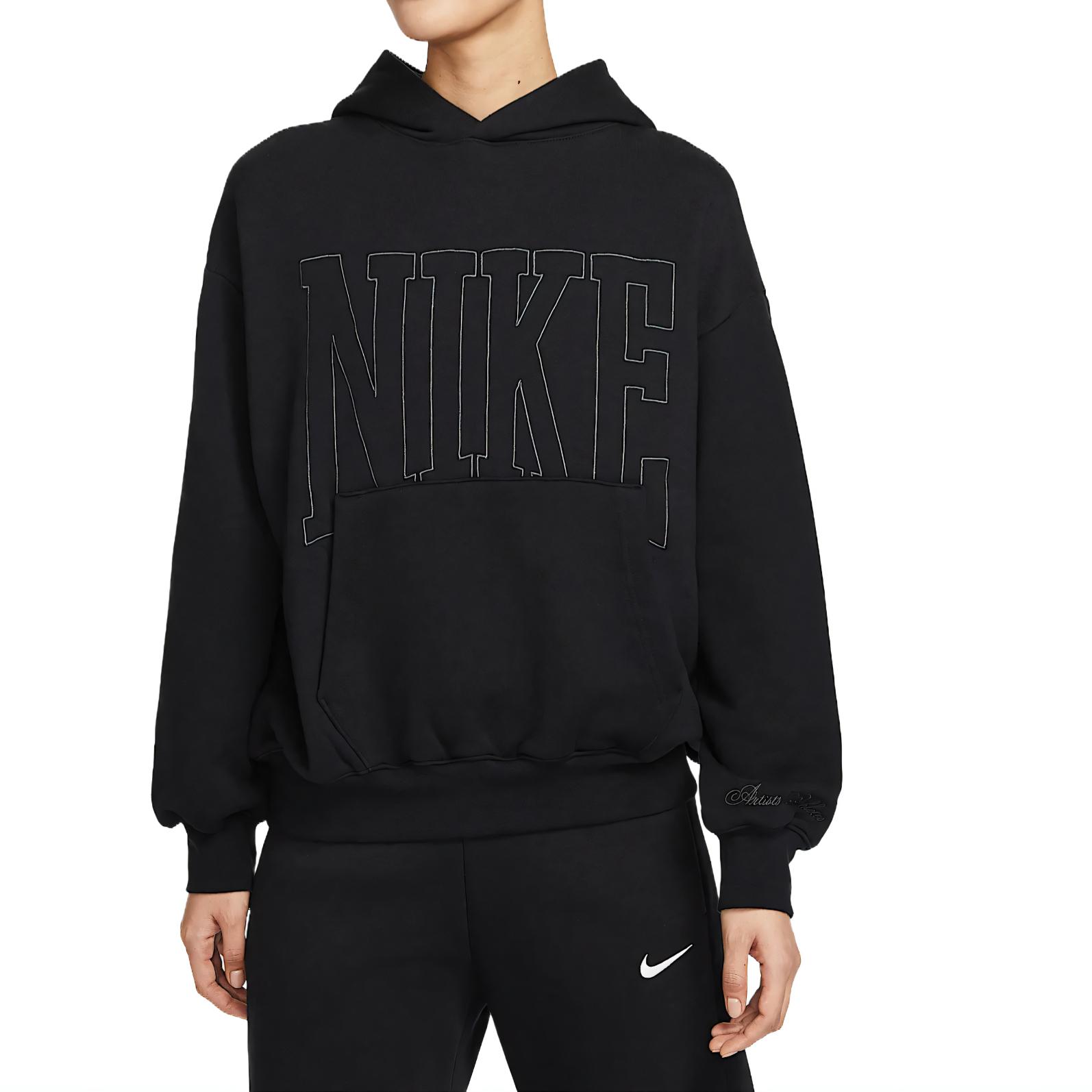 

Nike SS25 Худи с принтом букв, удобное и мягкое, женское, черное, HQ5888010 S
