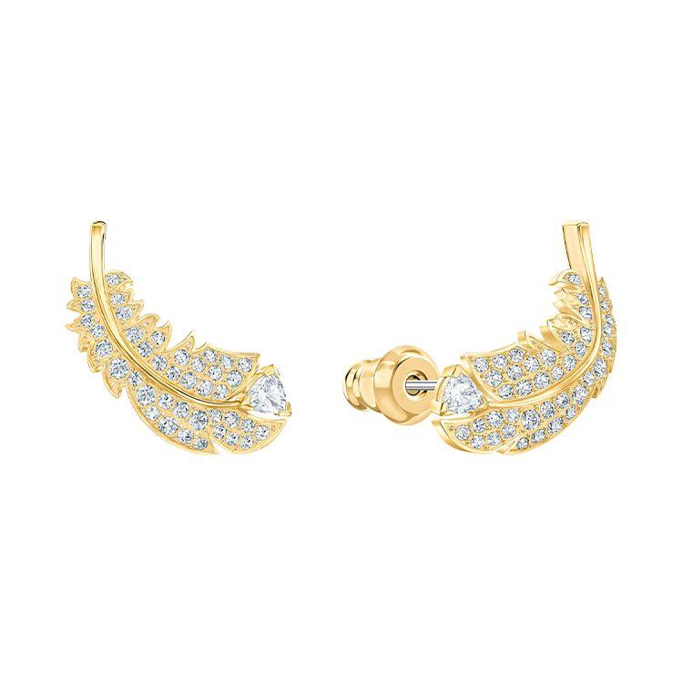 Swarovski Orecchini Idyllia Feather Placcati Oro Orecchini da Donna 5505623