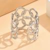 Exaggerated Geometric Circle Textured Stainless Steel Adjustable Ring