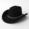 Western Cowboy Top Hat Men's and Women's Rhinestone Water Drop Casual Top Hat Party Jazz Hat