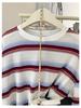 Women's Black Striped Long-Sleeve T-Shirt, Spring/Autumn 2025 Trend, Designer Look, Unique Base Layer, Loose Fit