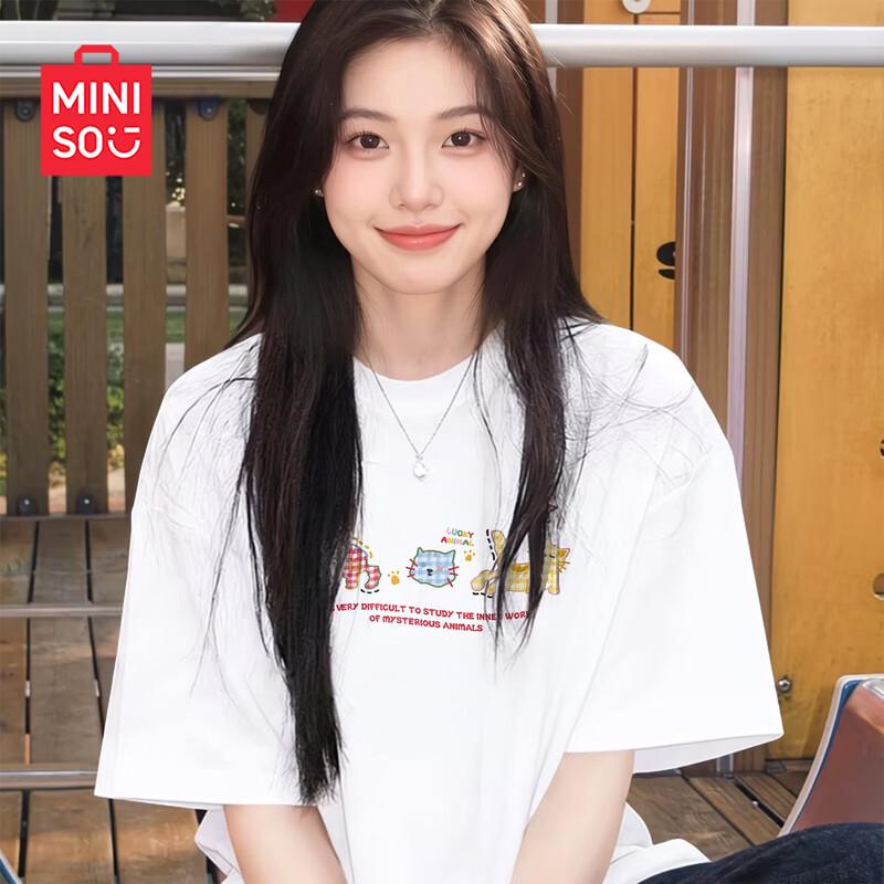 MINISO Women's 2026 Summer Cotton Relaxed Fit T-shirt