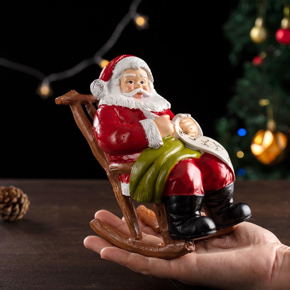 Artisan Santa Claus Lounge Chair - European & American Style Festive Ornament Gift.