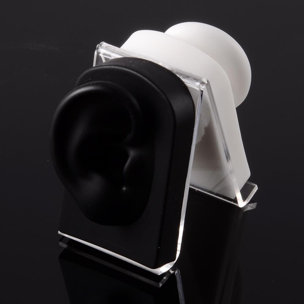 

Piercing Tool Silicone Ear Model Lightweight Earrings Display Stand Crafts DIY Black-Right