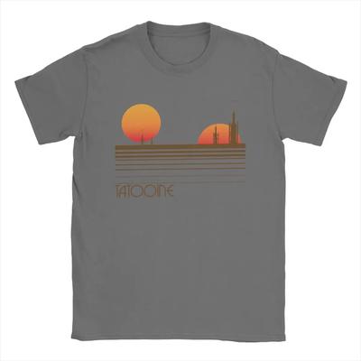 Besuche Tatooine T-Shirt für Herren Reine Baumwolle Neuheit T-Shirts O-Ausschnitt T-Shirts Kurzarm Kleidung Grafikdruck#Farbe