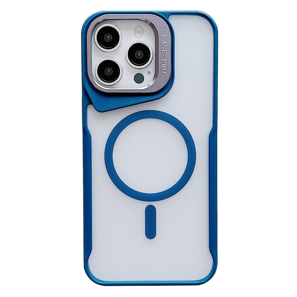 For iPhone 14 Pro Max Case Compatible with MagSafe Lens Frame Kickstand PC+TPU Phone Cover