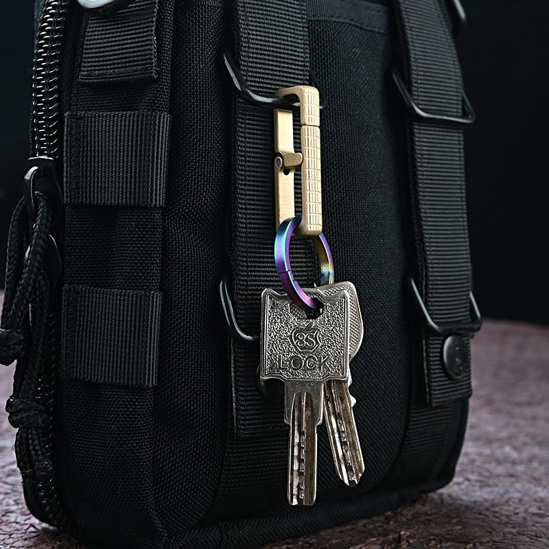 1Pc Waist Belt Buckle Durable Brass Mini Portable Keychain Simple Smooth Polished Keychain Hook Key Chain Clip Belt Use