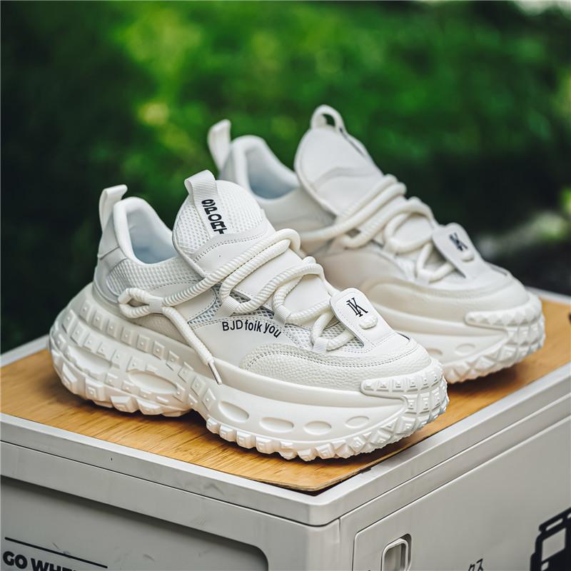 Men'S Shoes Summer Breathable Sports And Leisure Trendy Shoes Versatile Thick-Soled Heightening Wear-Resistant Sports Shoes