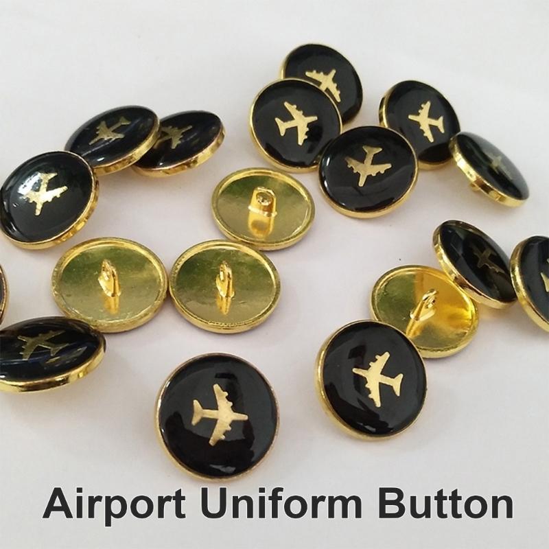 Mixed Sewing Buttons Easy Install Uniform Buttons Durability Uniform Suitable for Airline and Airport Academy Students