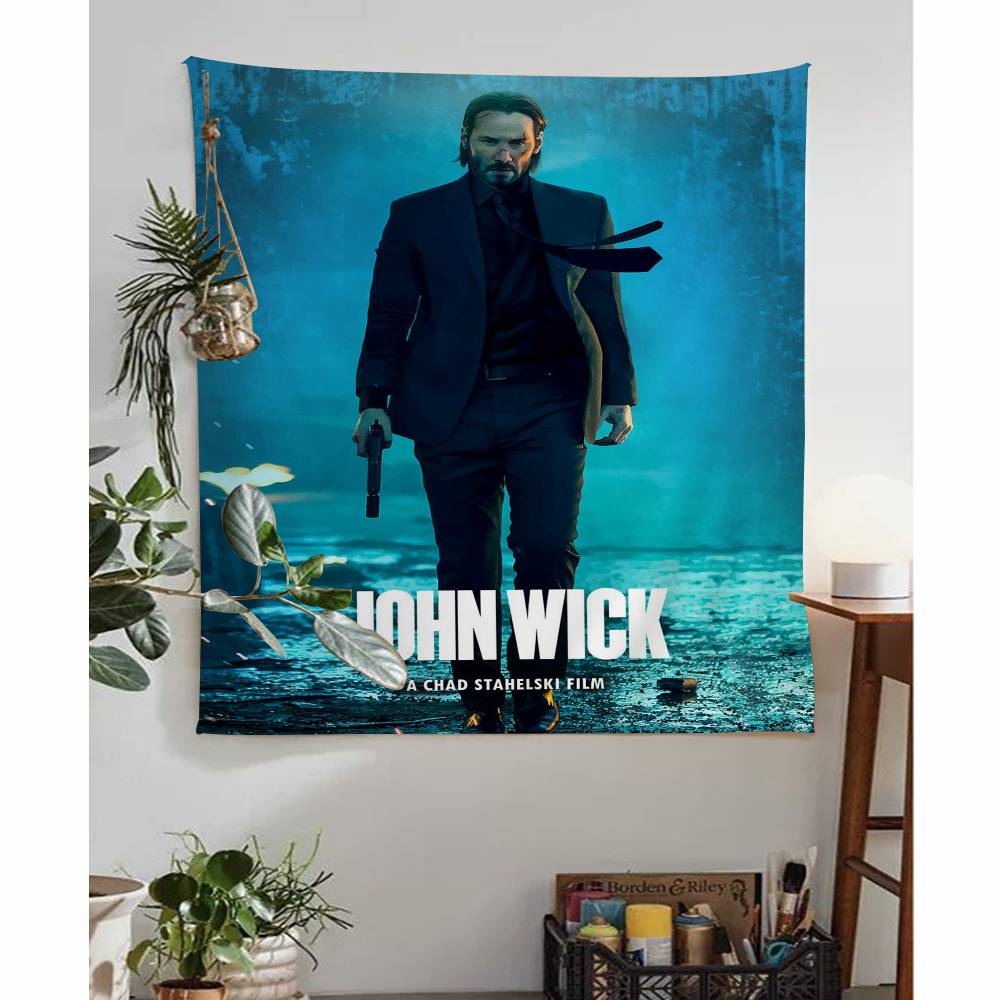 1PC JOHN WICK Cartoon Tapestry Wall Hanging Decoration Household Home Decor