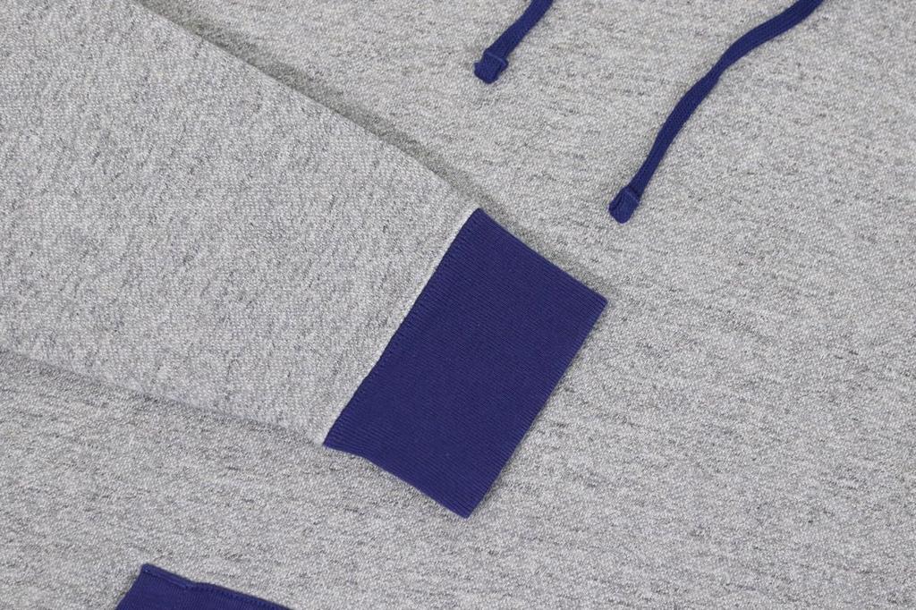 Polo Ralph Lauren Vintage Pullover Sweatshirt with Attached Size Men's Two-Tone Hood, M, GRHTR/NVY (Product Code 01020155)