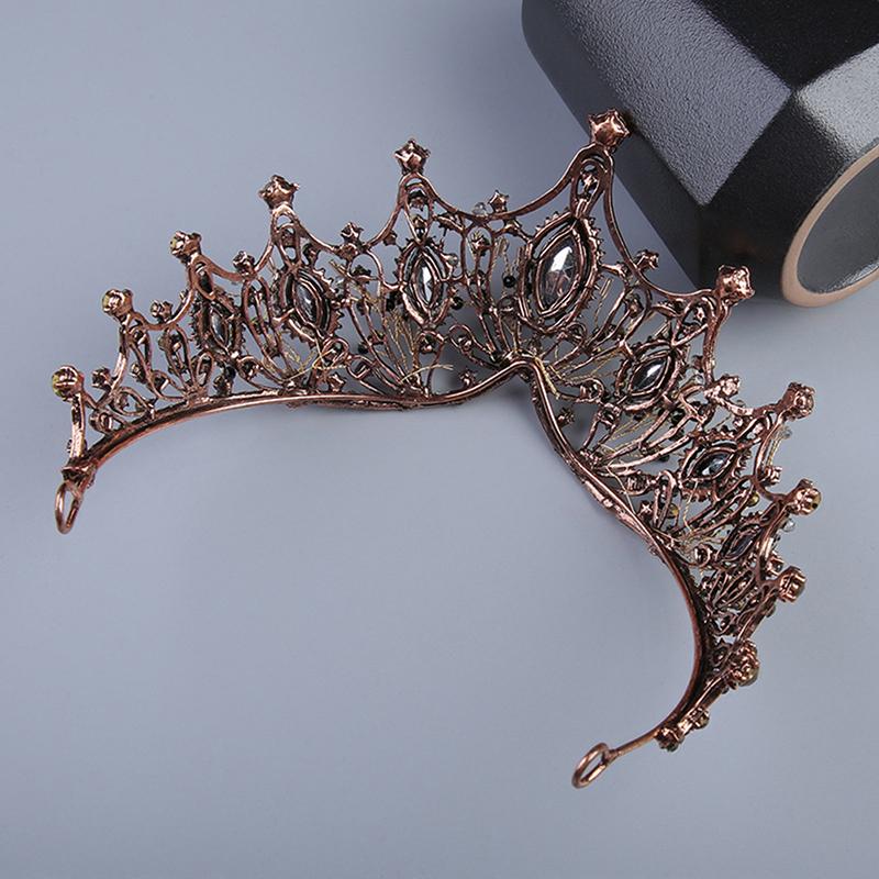 Baroque Queen Crown Handmade Gold Wedding Tiaras And Crown For Bride Headband
