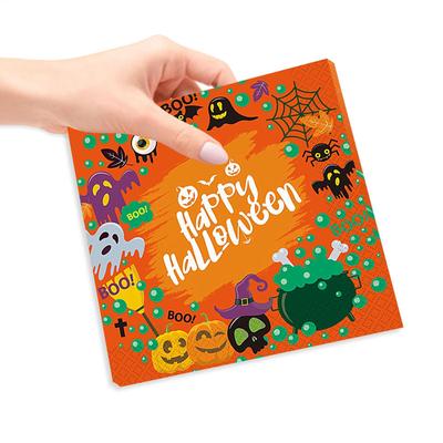 20 guardanapos de papel decorativos Halloween Multiuso Fantasma e Caveira Guardanapos Ecológicos Morcego Abóbora Para Biscoitos Cupcakes