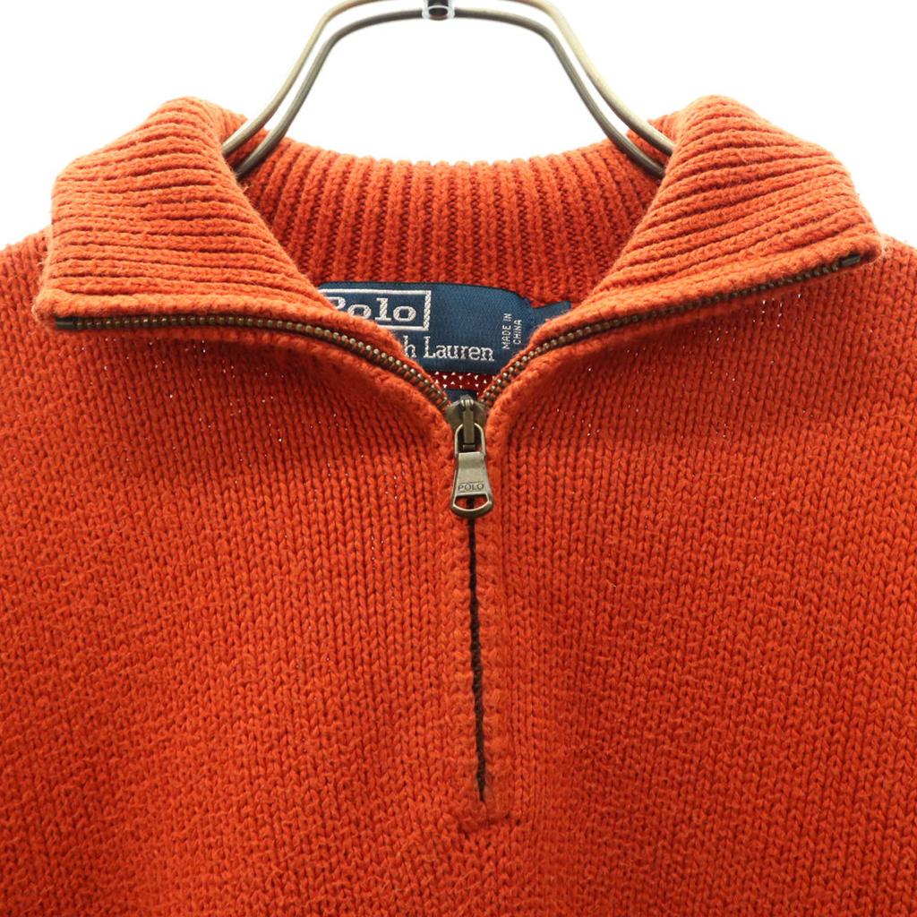Polo by Ralph Lauren Long sleeve Half Zip Cotton sweater L Orange Men's Used