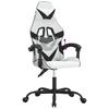 Gaming Chair In White and Black Synthetic Leather