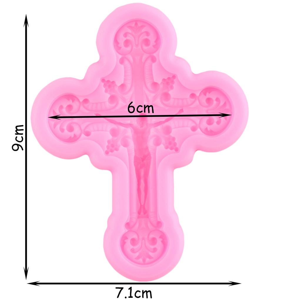 Silikonové formy na kříž, reliéfní formy na fondán, nástroje na zdobení dortů, cukrovinky, pryskyřice, hlíny, čokoládové gumpaste formy